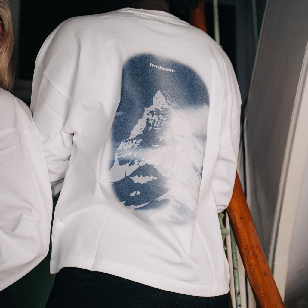 Mountain View Longsleeve (White, bedruckt)