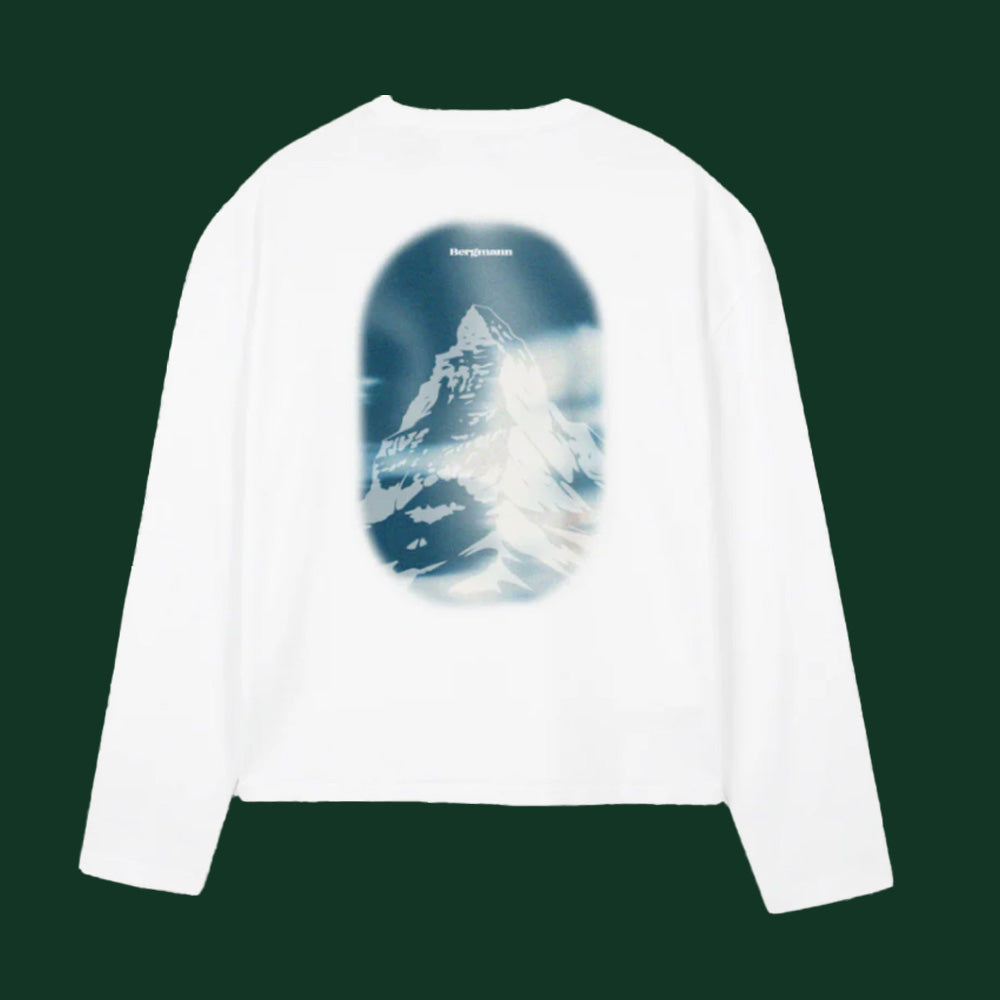 Mountain View Longsleeve (White, bedruckt)